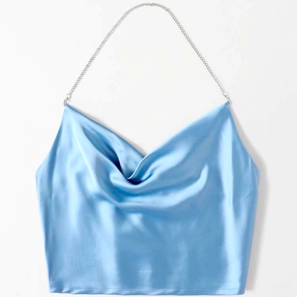 SHEIN Tops - Blue Satin Top